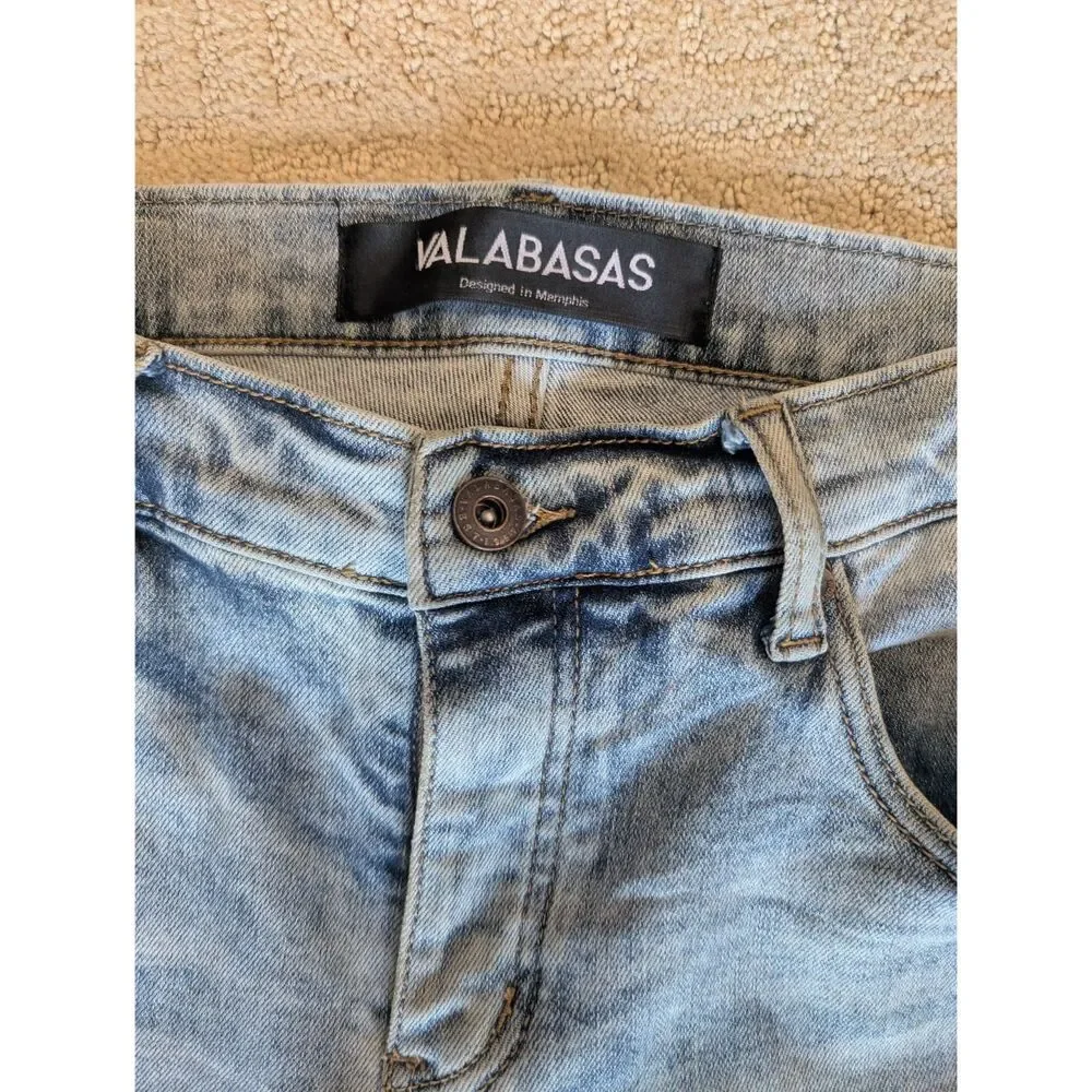 Valabasas Jeans Mens Size 32/36 32X36 Blue Denim Designer Skinny Flare
